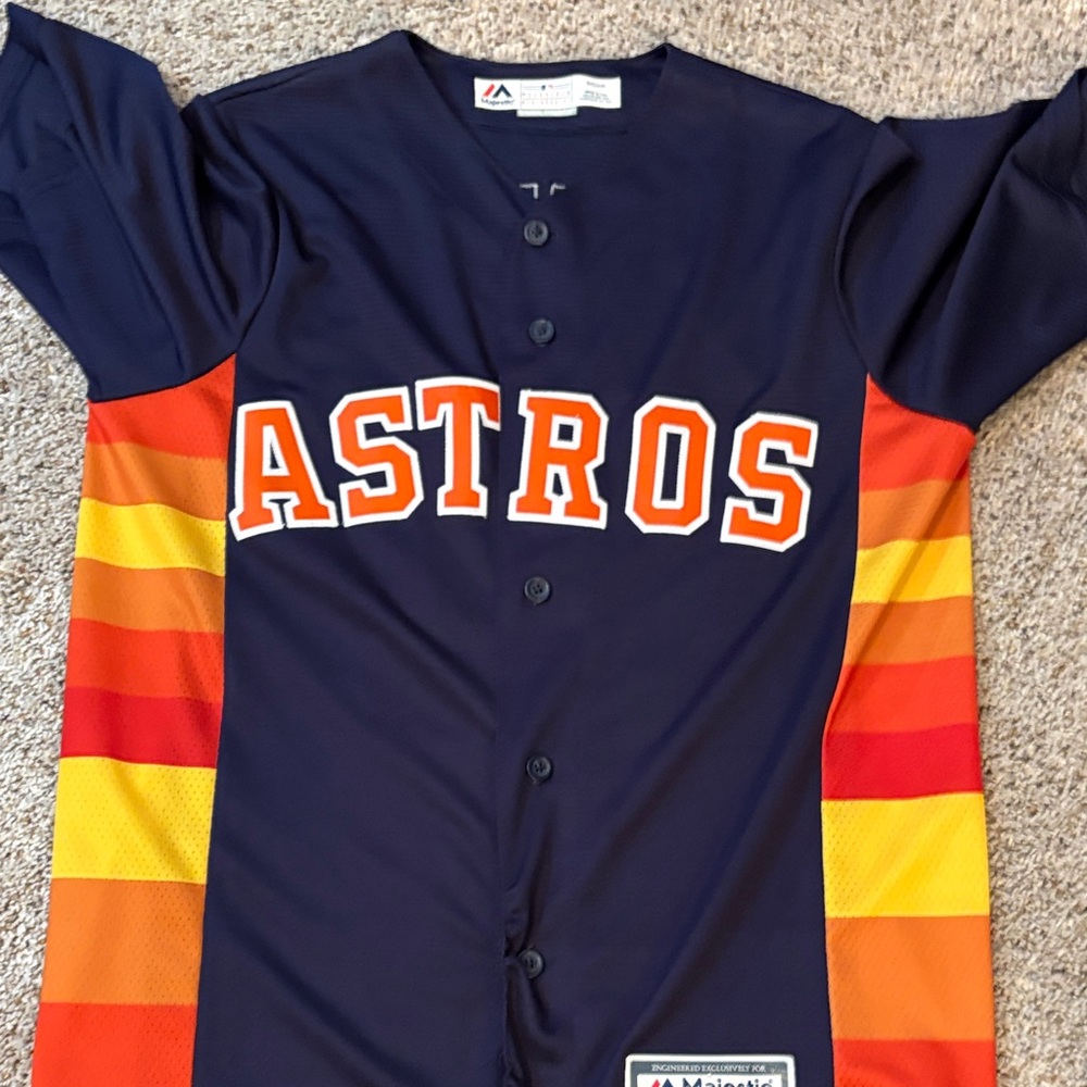 Majestic Astros Navy and Multicolor Jersey